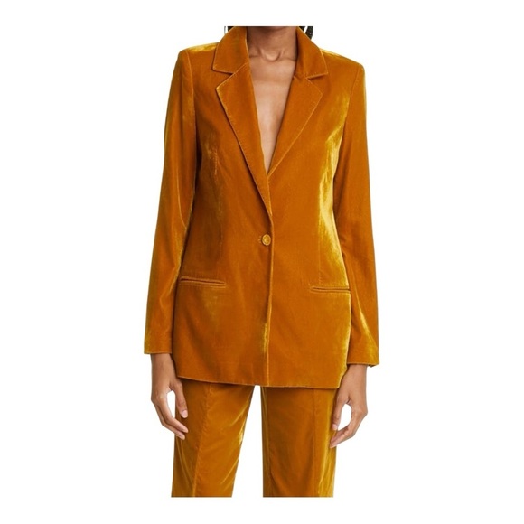 STAUD Jackets & Blazers - STAUD Madden Velvet Blazer In Ocher Size L